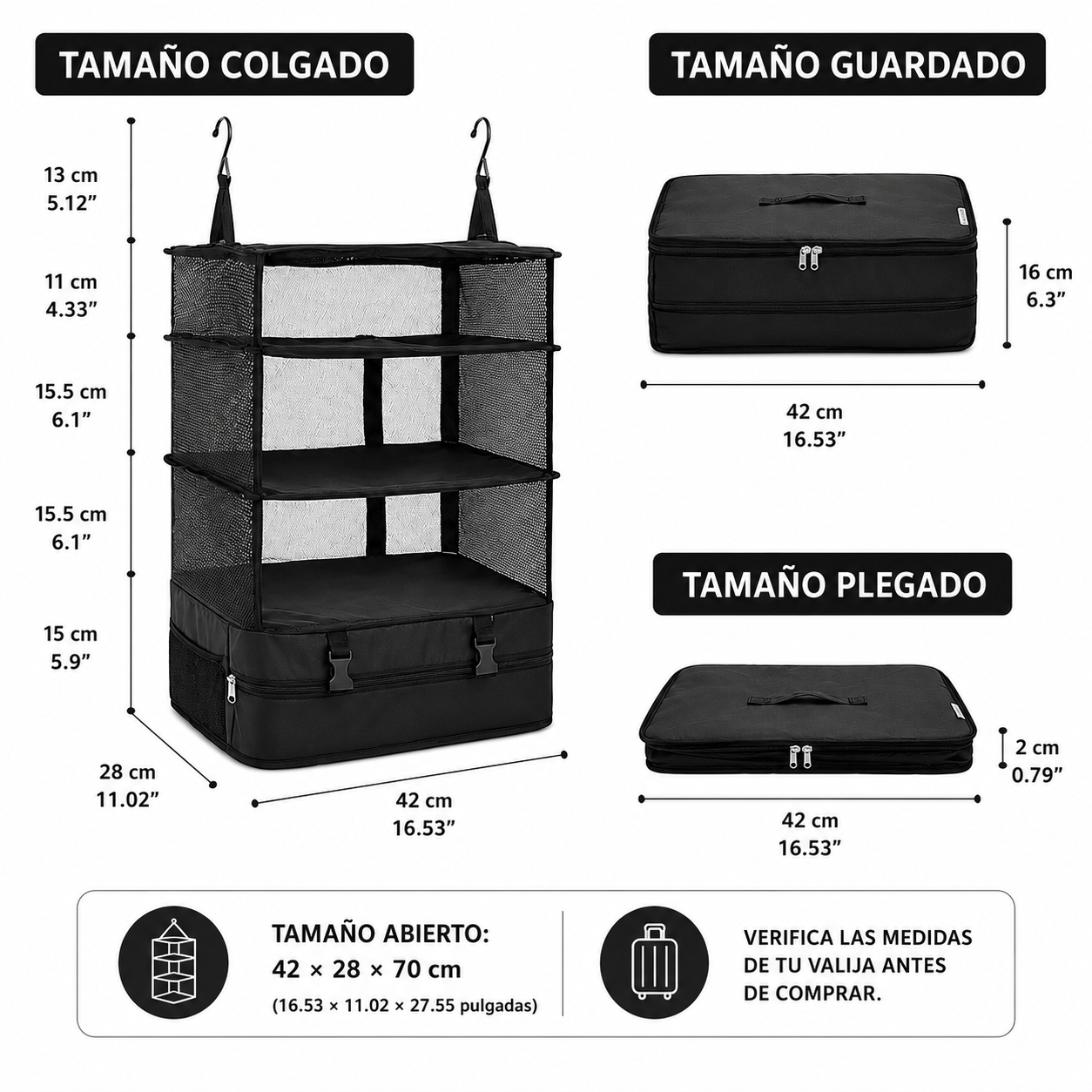 Armova™ Organizador de equipaje plegable